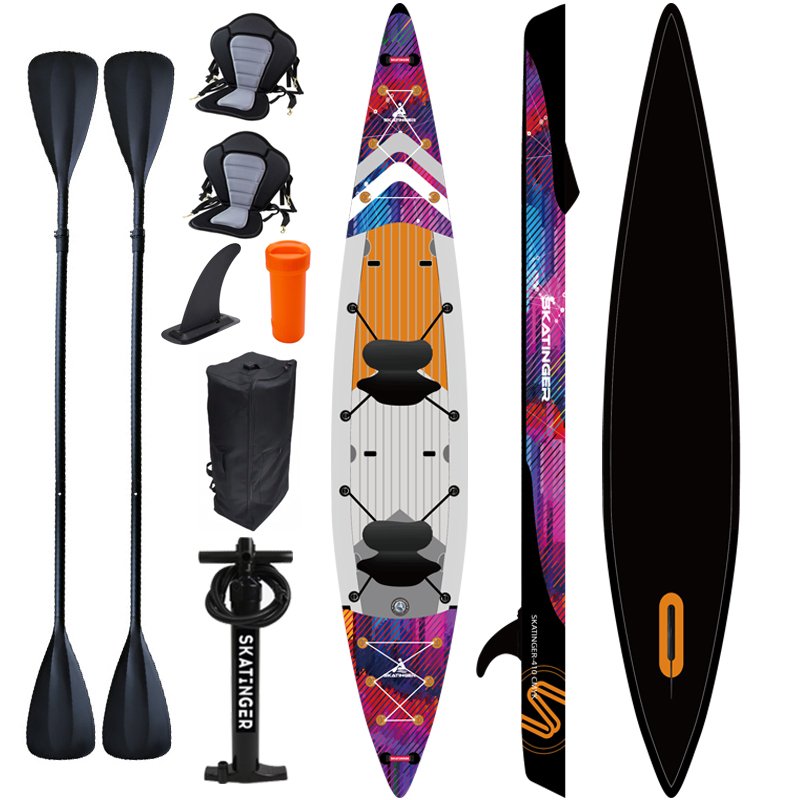 Inflatable Kayak 2 Person Drop Stitch - Skatinger Inflatable Drop Stitch 2-Seater Kayak