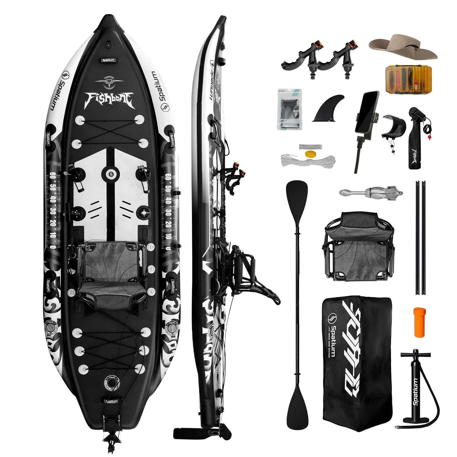 Drop Stitch Touring Kayak 1 Person - Inflatable Fishing Kayak, 1 Person Pedal