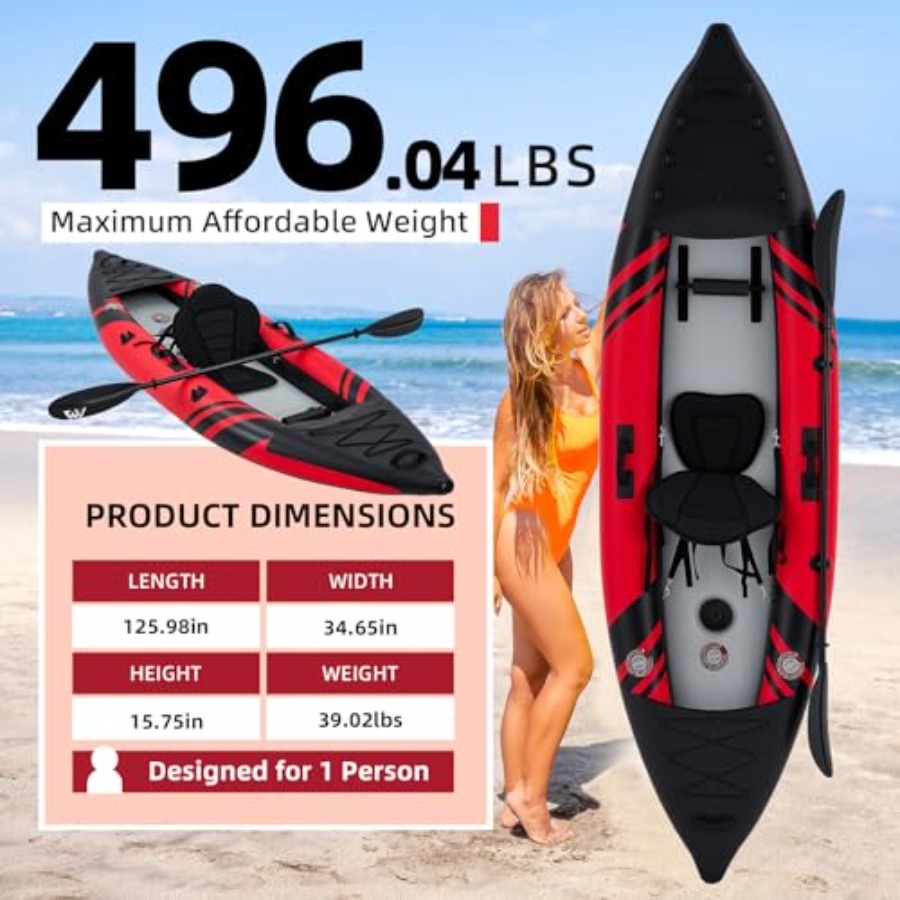 1-Person Inflatable Kayak For  - Drop Stitch Touring Kayak 1 Person review and price