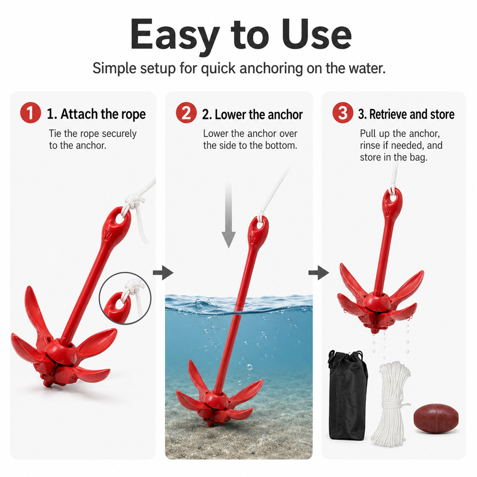 1.5kg Marine Kayak Anchor Kit  - Kayak Anchor Kit Folding 1.5Kg review and price