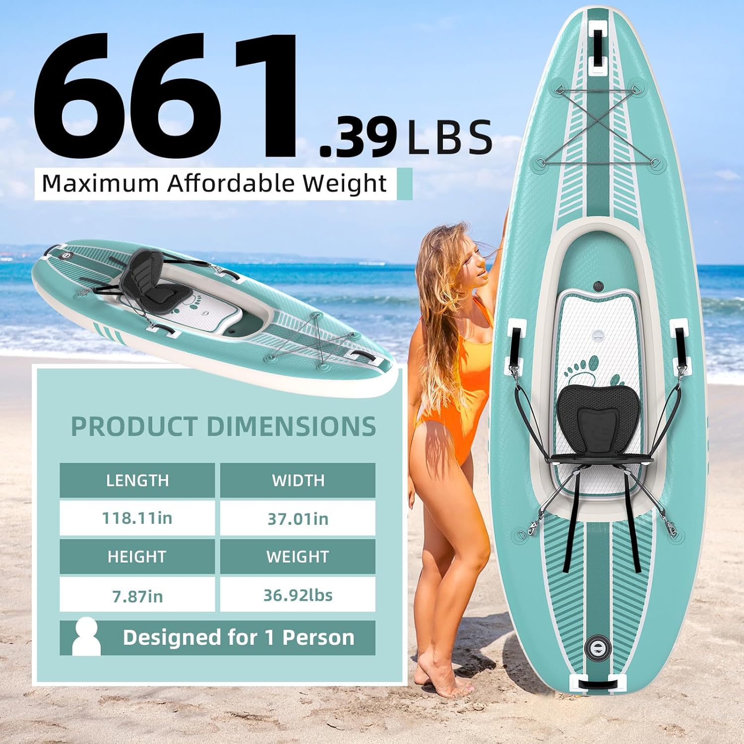 Lightweight Portable 1-Person  - Drop Stitch Touring Kayak 1 Person review and price
