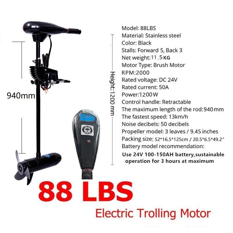 PVC Inflatable Kayak 88lbs 24V - Electric Trolling Motor Kayak Mount review and price