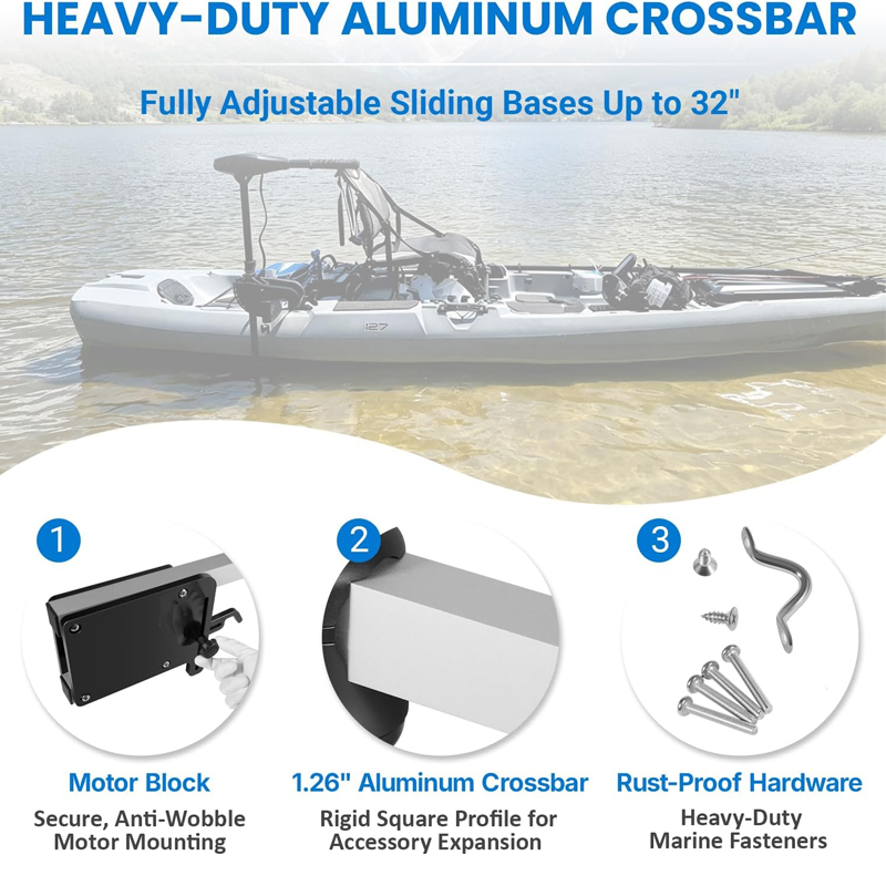 Adjustable Transom Motor Mount - Electric Trolling Motor Kayak Mount review and price