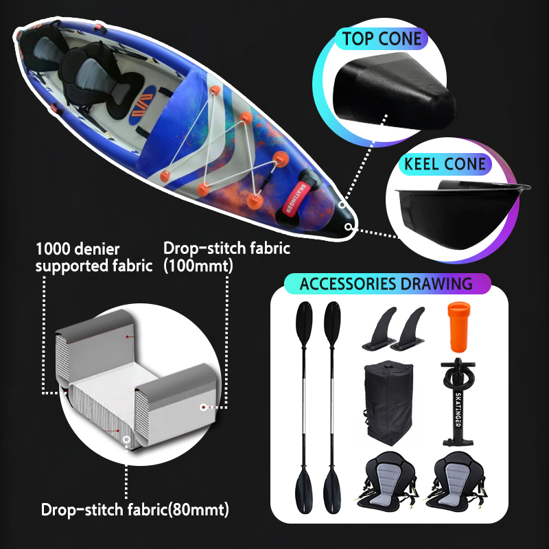 Skatinger Full Drop Stitch 3-P - Inflatable Kayak 2 Person Drop Stitch review and price