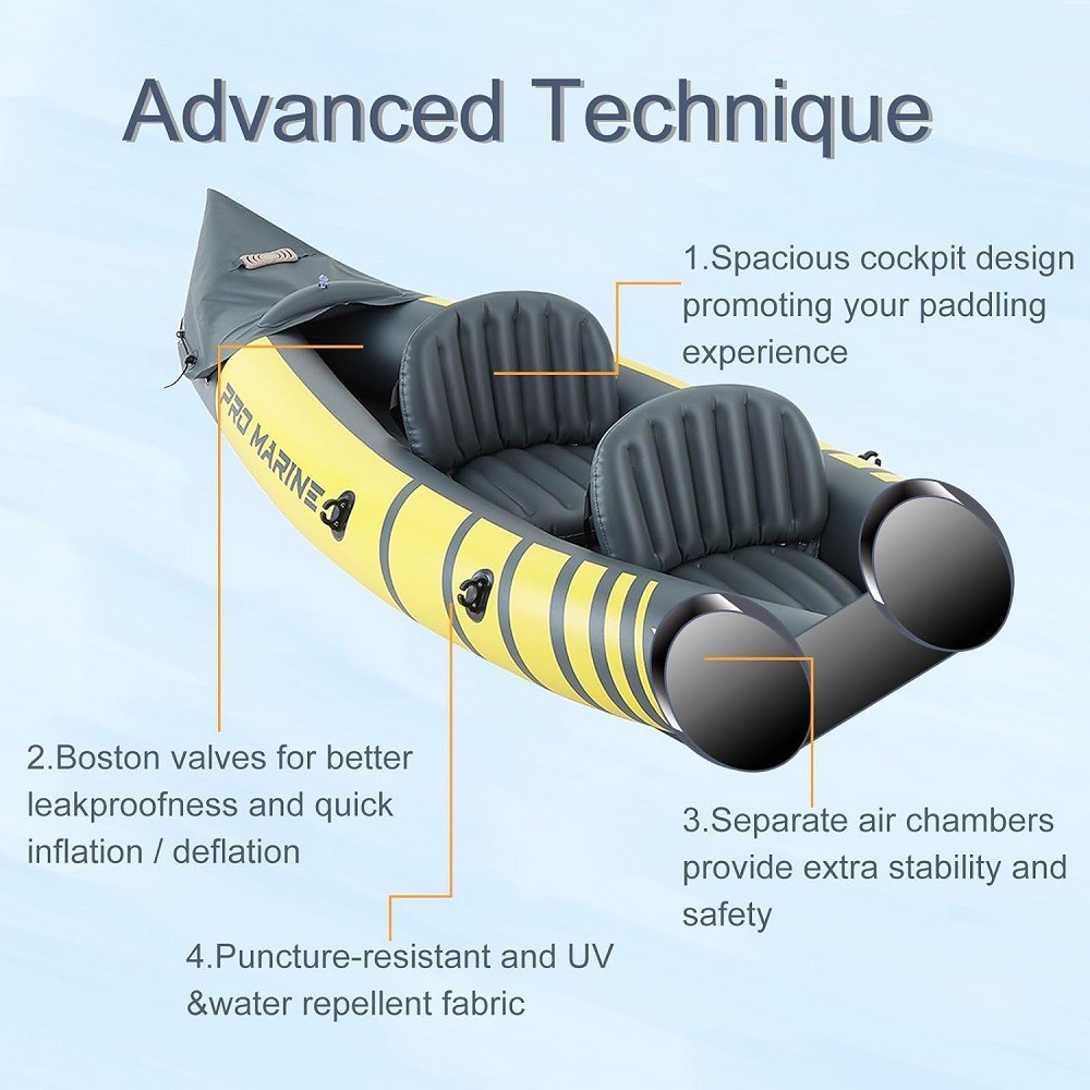 Inflatable Double Kayaker Ding - Inflatable Kayak 2 Person Drop Stitch review and price